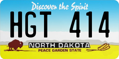 ND license plate HGT414