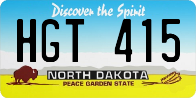 ND license plate HGT415