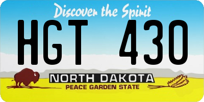 ND license plate HGT430