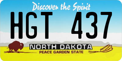 ND license plate HGT437