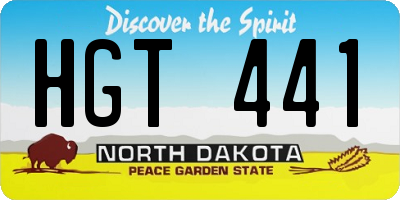 ND license plate HGT441