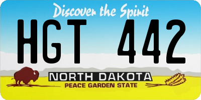 ND license plate HGT442