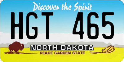 ND license plate HGT465