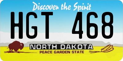 ND license plate HGT468