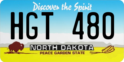 ND license plate HGT480