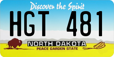 ND license plate HGT481