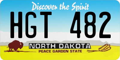 ND license plate HGT482