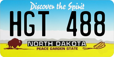 ND license plate HGT488