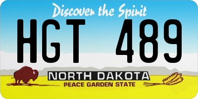 ND license plate HGT489