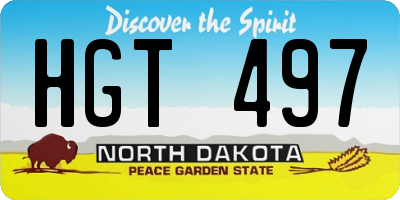 ND license plate HGT497