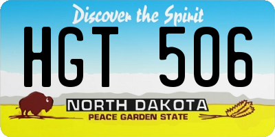 ND license plate HGT506