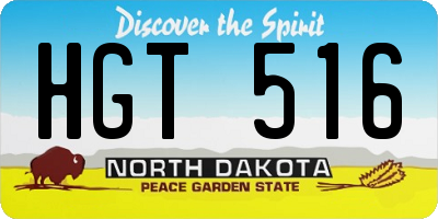 ND license plate HGT516