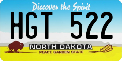 ND license plate HGT522