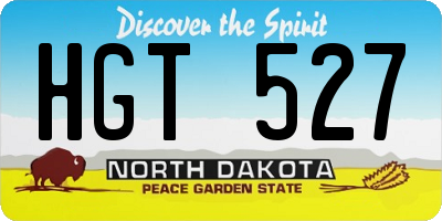 ND license plate HGT527