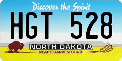 ND license plate HGT528