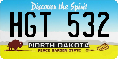 ND license plate HGT532