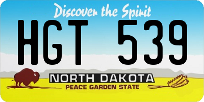 ND license plate HGT539