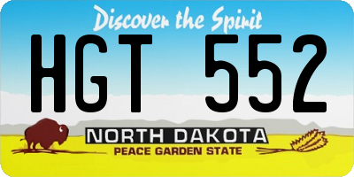 ND license plate HGT552