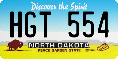 ND license plate HGT554