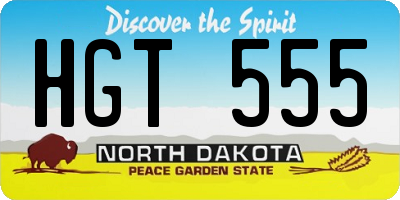 ND license plate HGT555