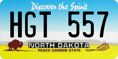ND license plate HGT557