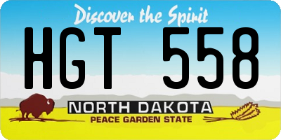 ND license plate HGT558