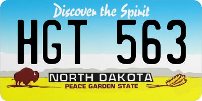ND license plate HGT563