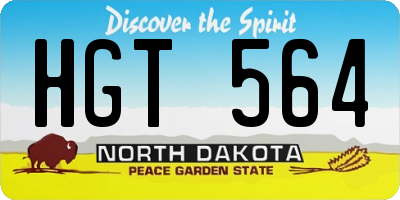ND license plate HGT564