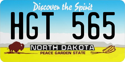 ND license plate HGT565