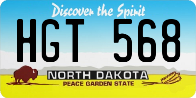 ND license plate HGT568