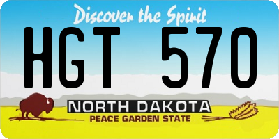 ND license plate HGT570