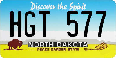 ND license plate HGT577