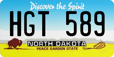 ND license plate HGT589