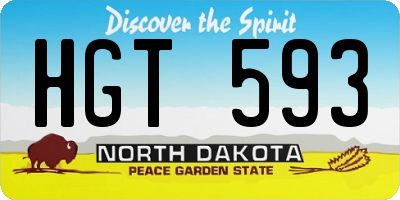 ND license plate HGT593