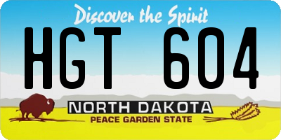 ND license plate HGT604
