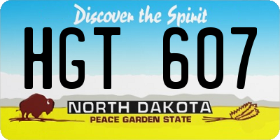 ND license plate HGT607