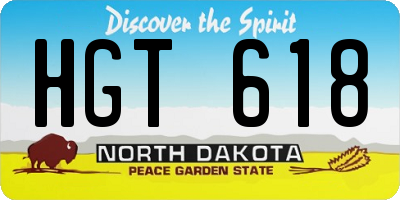ND license plate HGT618
