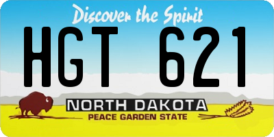 ND license plate HGT621