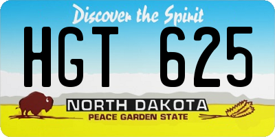ND license plate HGT625