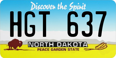 ND license plate HGT637