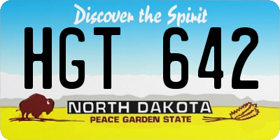 ND license plate HGT642