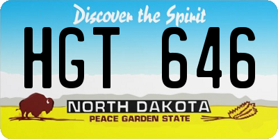 ND license plate HGT646