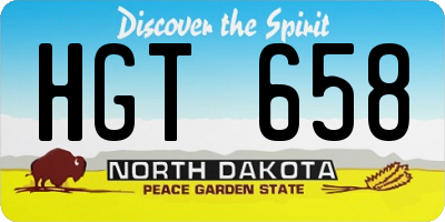 ND license plate HGT658