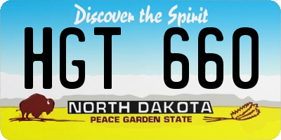 ND license plate HGT660