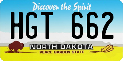 ND license plate HGT662