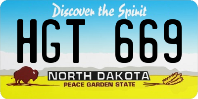ND license plate HGT669