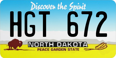 ND license plate HGT672