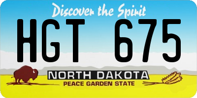 ND license plate HGT675
