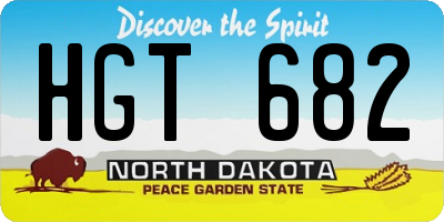 ND license plate HGT682