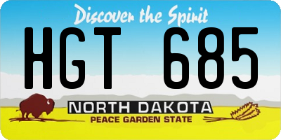 ND license plate HGT685